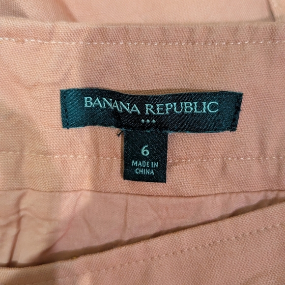 NWOT Banana Republic Cotton Linen Blend Skirt In Coral Size 6 - Picture 7 of 10